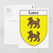 Wappen/Familienwappen von Lopez Postkarte (Vorne/Hinten)
