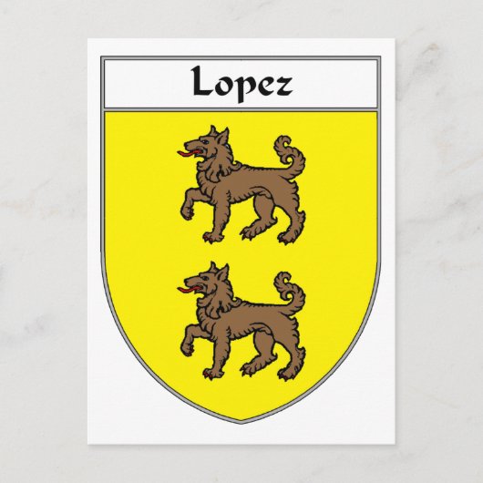Wappen/Familienwappen von Lopez Postkarte (Vorderseite)