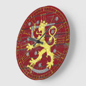 Wappen Finnland Ihr Farbholz Große Wanduhr (Winkel)