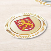 Wappen Finnlands Runder Pappuntersetzer (Angewinkelt)