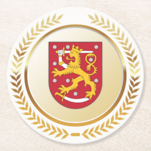 Wappen Finnlands Runder Pappuntersetzer
