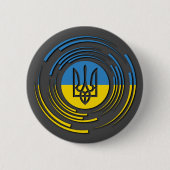 Wappen-Flagge der Ukraine - Blaugelb Button (Vorderseite)