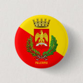 Wappen/Flagge von Palermo (Stadt), Sizilien Button (Vorderseite)