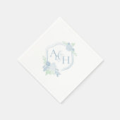 Wappen Floral Monogram Wedkin Serviette (Ecke)