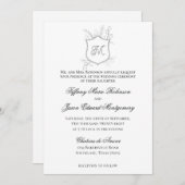 Wappen Foliage Moderne klassische Schwarz-weiße Ho Einladung (Vorne/Hinten)