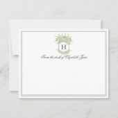 Wappen-Foto für Wasserfarben Grün und Weiß-Hydrang Dankeskarte (Vorderseite)