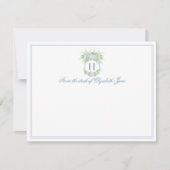 Wappen-Foto "Watercolor Blue" und "White Hydrangea Dankeskarte (Vorderseite)