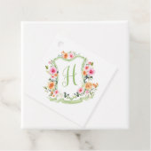 Wappen für Blumenfarben, grün und rosa Geschenkanhänger (Beispiel)