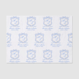 Wappen für das Blaue Monogramm im Aquarellfarben-D Seidenpapier