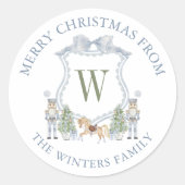 Wappen für die Farbmonogramm-Nutcracker Runder Aufkleber (Vorderseite)