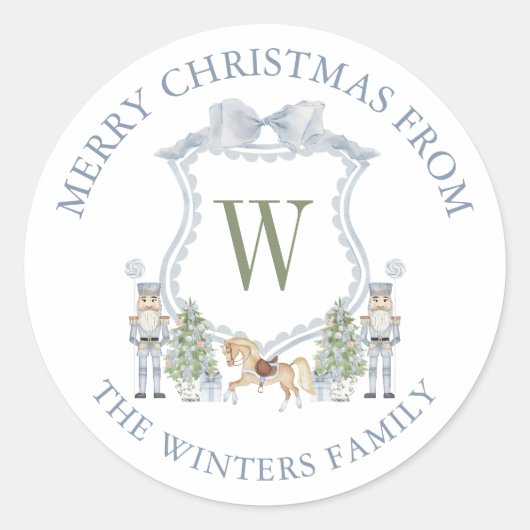 Wappen für die Farbmonogramm-Nutcracker Runder Aufkleber (Vorderseite)