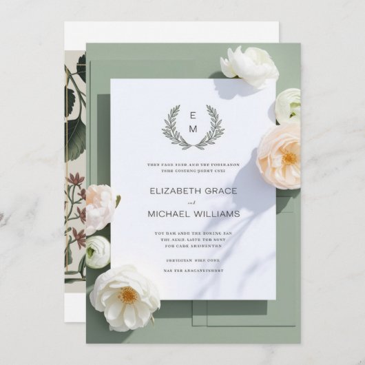 Wappen für die Hochzeitsfeier Einladung (Vorne/Hinten)