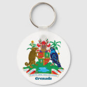 Wappen für Grenada Einfach farbenfroh formell Schlüsselanhänger (Rückseite)