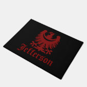 Wappen für Rot und Schwarz Fußmatte (Schrägansicht)