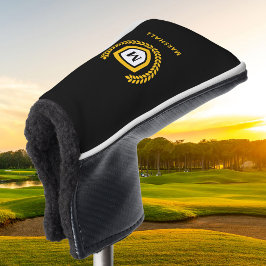 Wappen für Schwarz-Gold-Monogram-Logos Golf Headcover