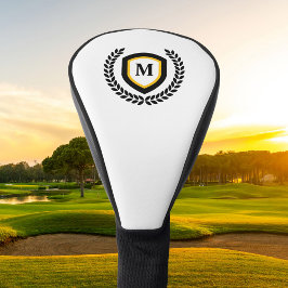 Wappen für Schwarz-Gold-Monogram-Logos Golf Headcover