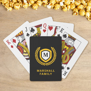 Wappen für Schwarz-Gold-Monogram-Logos Spielkarten