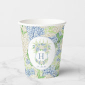 Wappen für Wasserfarben Blau und Weiß Pappbecher (Vorderseite)