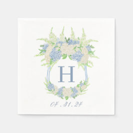 Wappen für Wasserfarben Blau und Weiß Serviette