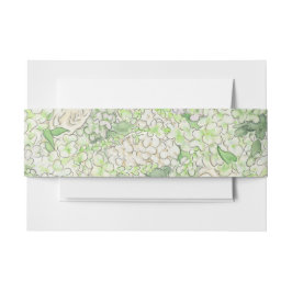 Wappen für Wasserfarben Grün und Weiß-Hydrangea Einladungsbanderole