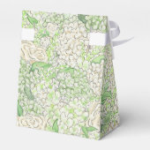 Wappen für Wasserfarben Grün und Weiß-Hydrangea Geschenkschachtel (Rückseite)