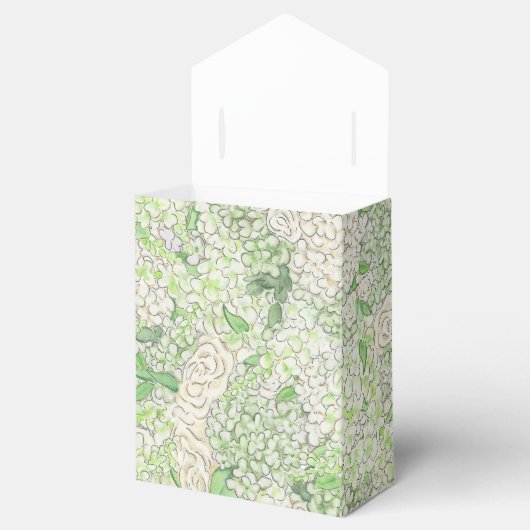 Wappen für Wasserfarben Grün und Weiß-Hydrangea Geschenkschachtel (Geöffnet)