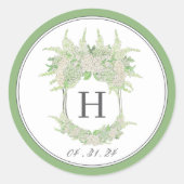 Wappen für Wasserfarben Grün und Weiß-Hydrangea Runder Aufkleber (Vorderseite)