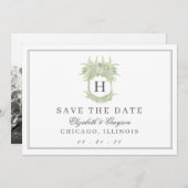 Wappen für Wasserfarben Grün und Weiß-Hydrangea Save The Date (Vorne/Hinten)