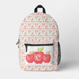 Wappen | Grade School Apple Monogram Bedruckter Rucksack