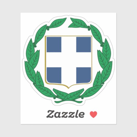 Wappen Griechenlands (farbige Fassung) Aufkleber (Blatt)