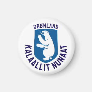 Wappen Grönlands - Bezeichnungen hinzugefügt Magnet