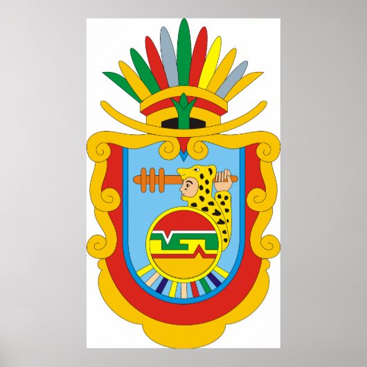 Wappen Guerrero Mexico Offizielles Symbol Logo Poster (Vorne)