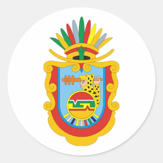 Wappen Guerrero Mexico Offizielles Symbol Logo Runder Aufkleber (Vorderseite)