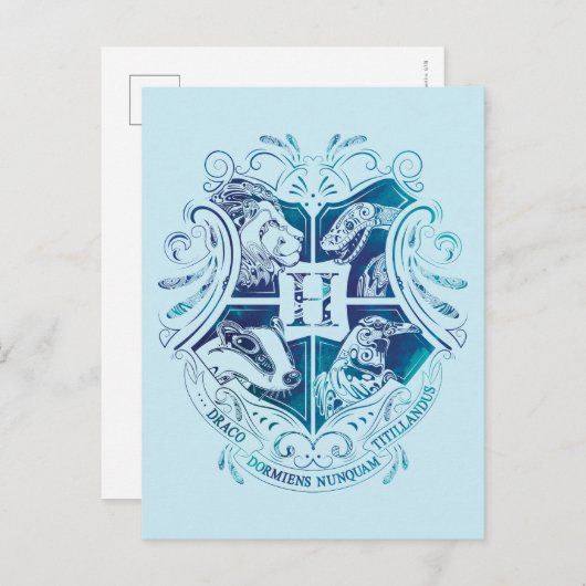 Wappen Harry Potter | Aguamenti HOGWARTS™ Postkarte (Vorne/Hinten)