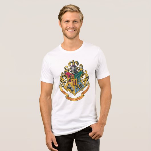Wappen Harry Potter | Hogwarts - farbenreich Tri-Blend Shirt (Vorderseite voll)