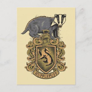 Wappen Harry Potter | Hufflepuff mit Dachs Postkarte