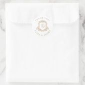 Wappen-Hochzeit in Gold und White Royal Runder Aufkleber (Tasche)