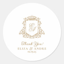 Wappen-Hochzeit in Gold und White Royal