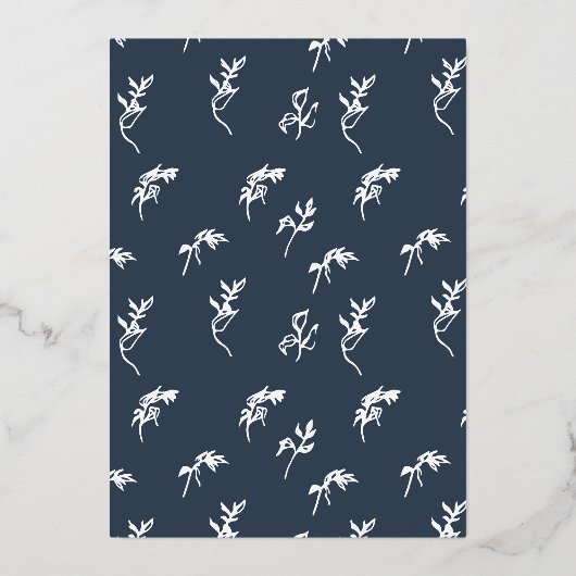 Wappen-Hochzeit in Mono Folieneinladung (Rückseite)