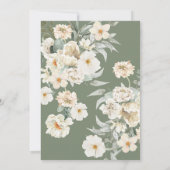 Wappen-Hochzeit mit grünem und Elfenbeinflor Einladung (Rückseite)