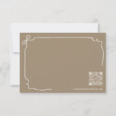 Wappen-Hochzeit mit handgezeichnetem Bow und Ribbo RSVP Karte (Rückseite)