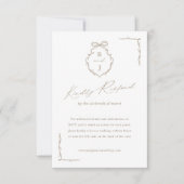 Wappen-Hochzeit mit handgezeichnetem Bow und Ribbo RSVP Karte (Vorderseite)