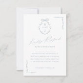 Wappen-Hochzeit mit handgezeichnetem Bow und Ribbo RSVP Karte (Vorderseite)