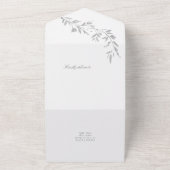 Wappen-Hochzeit mit klassischem Leafy Monogram All In One Einladung (Außenbereich)