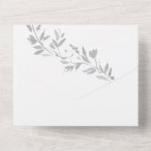 Wappen-Hochzeit mit klassischem Leafy Monogram All In One Einladung (Rückseite)