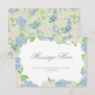 Wappen Hochzeit von Wasserfarbe Blau und Weiß Hydr Begleitkarte