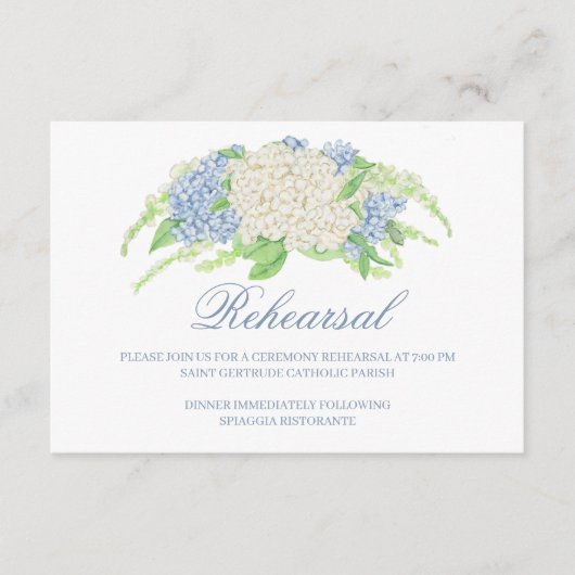 Wappen Hochzeit von Wasserfarbe Blau und Weiß Hydr Begleitkarte (Vorderseite)