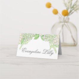 Wappen Hochzeit von Wasserfarben Gree und White Hy Platzkarte