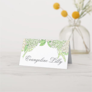 Wappen Hochzeit von Wasserfarben Gree und White Hy Platzkarte