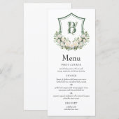 Wappen Hochzeit von weißen Blume Menükarte (Vorne/Hinten)